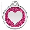 Heart Glitter Tag - Hot Pink